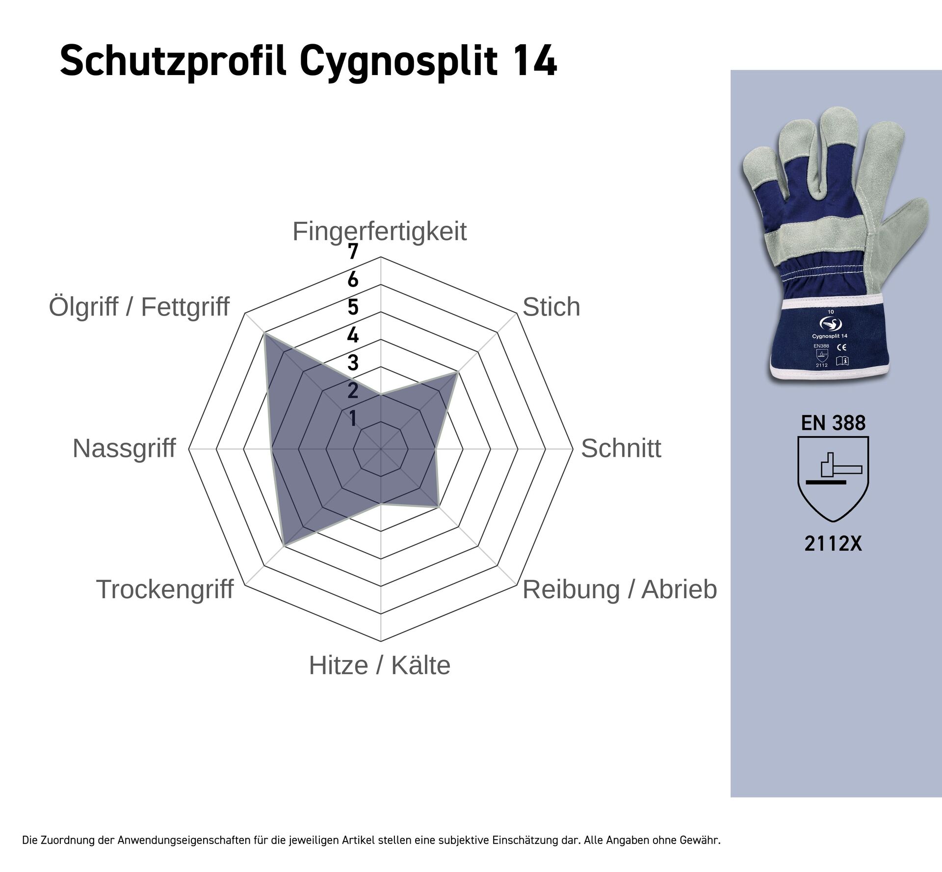 Spaltleder-Arbeitshandschuh Cygnosplit 14