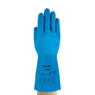 Chemikalienschutzhandschuh AlphaTec 87-029 Front Chemikalienschutzhandschuh AlphaTec 87-029 Front